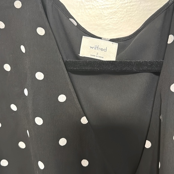 Wilfred size 2 black and white polka dot mini dress - Picture 2 of 3